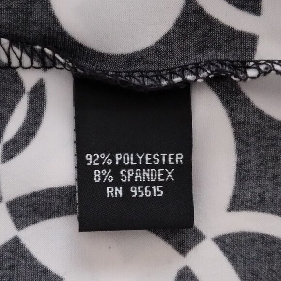 Rafaella | Black White Circle Print Short Sleeve Top | Size L - Picture 5 of 5